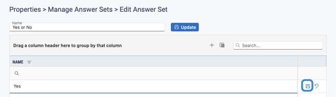 Answer Set - Save Answer