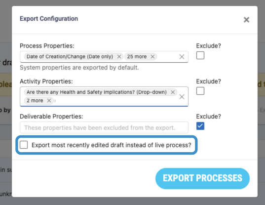 Export Draft Processes