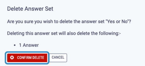 Confirm Delete Answer Set