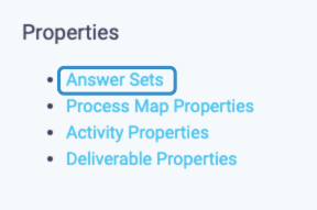 Answer Sets - Properties Menu 