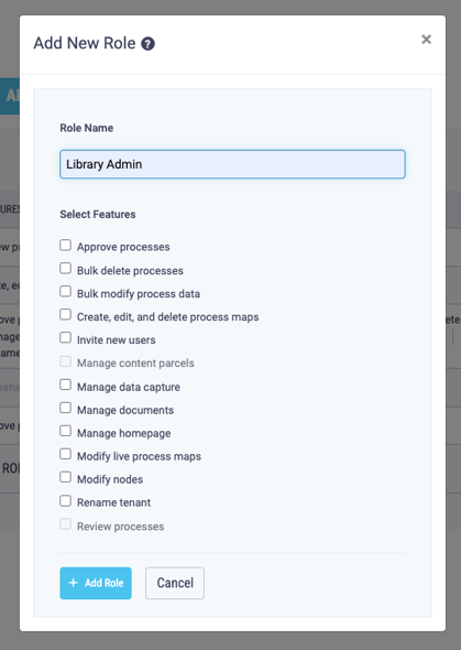 library admin role permissions