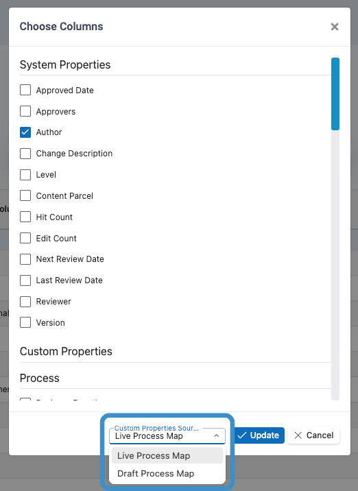 properties - live or draft